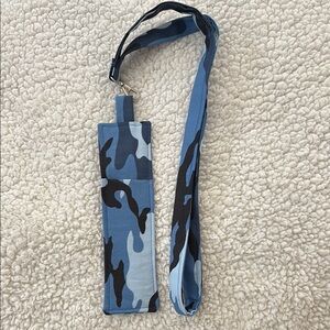 Great Teacher gifts ! Hand crafted Blue Camouflage Lanyard/Pen holder